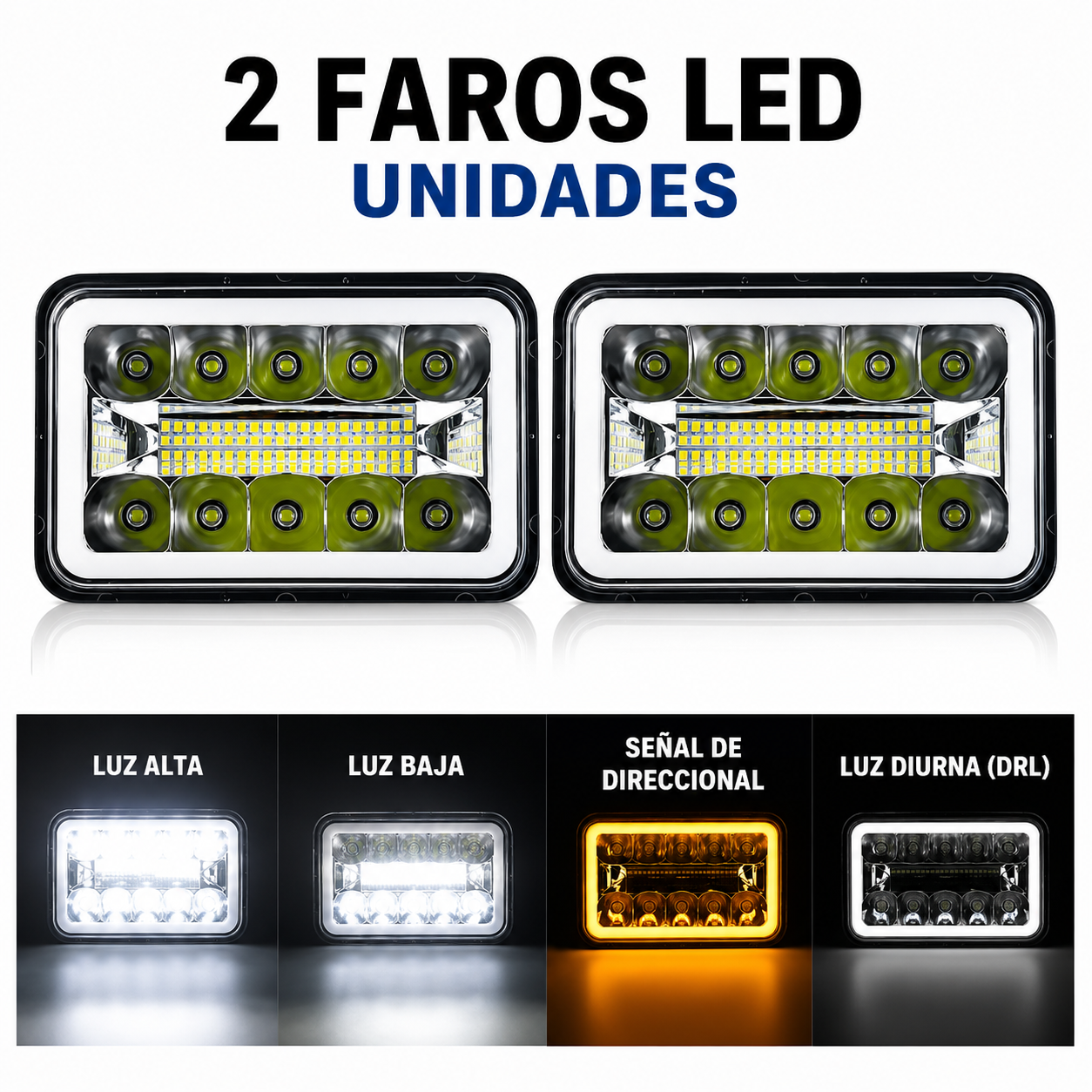 TB-025 FARO de lujo kenworth doble foco funcion altas y bajas luz blanca - Imagen 4