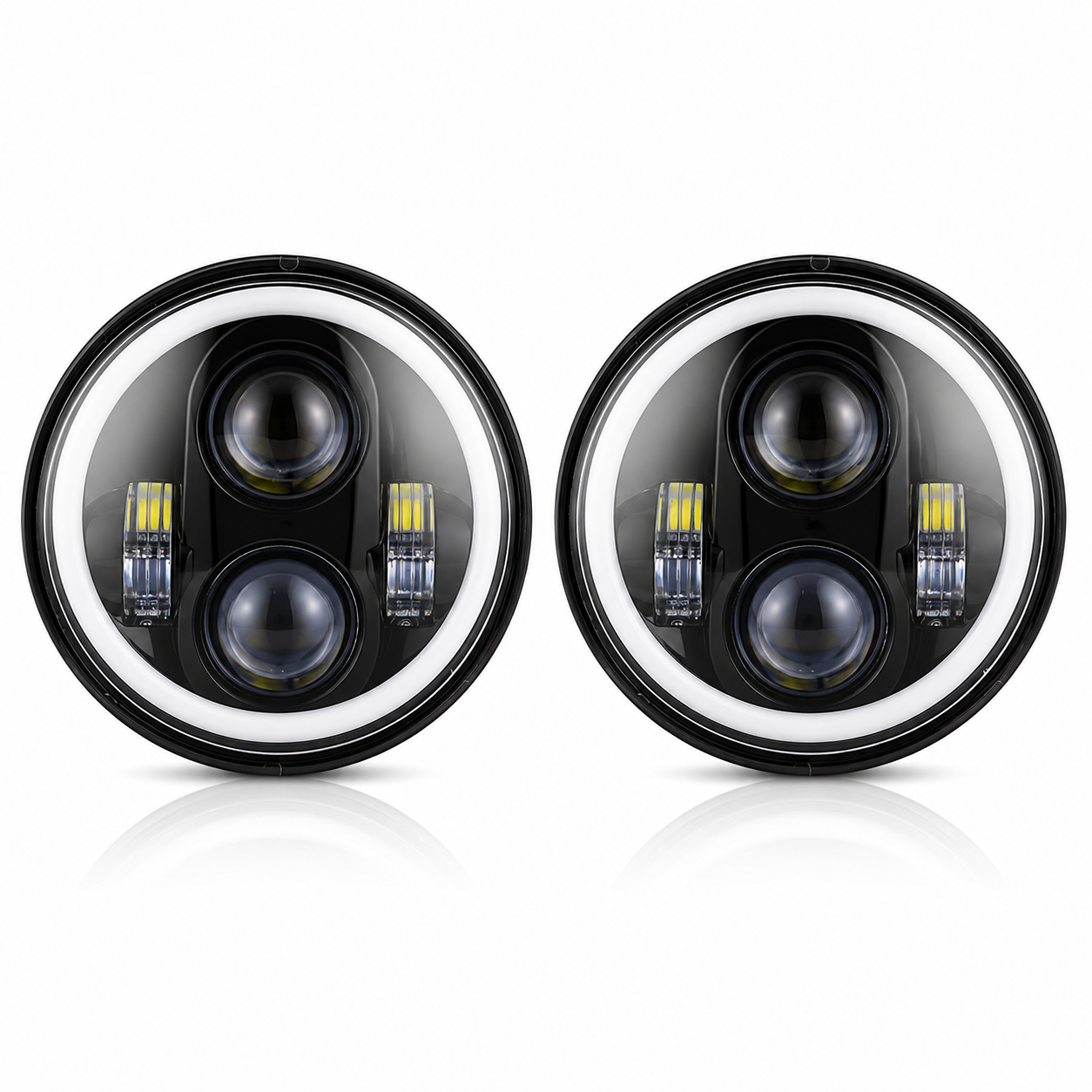 TB-001 FARO de lujo 5" 40w con ojo de angel funcion altas y bajas color blanco amarillo