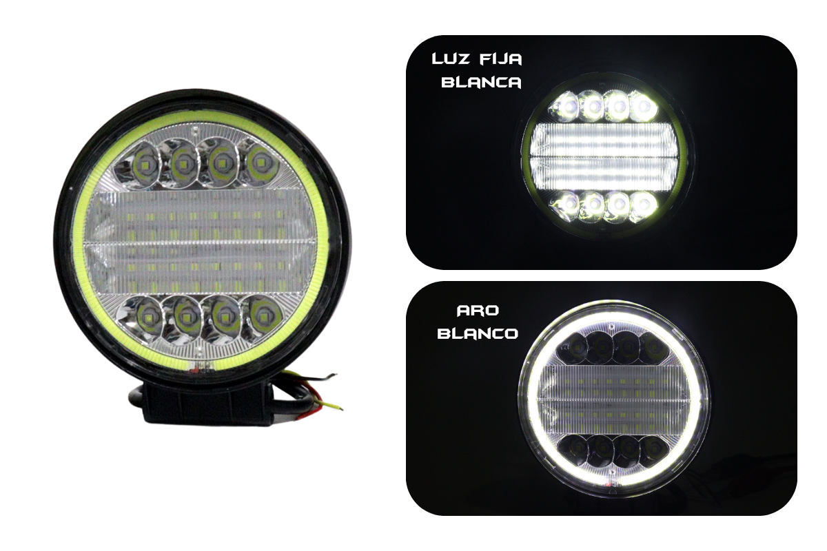 TB-043 W exploradora redonda 24 led con aro en neon funcion fija y estrober - Imagen 2