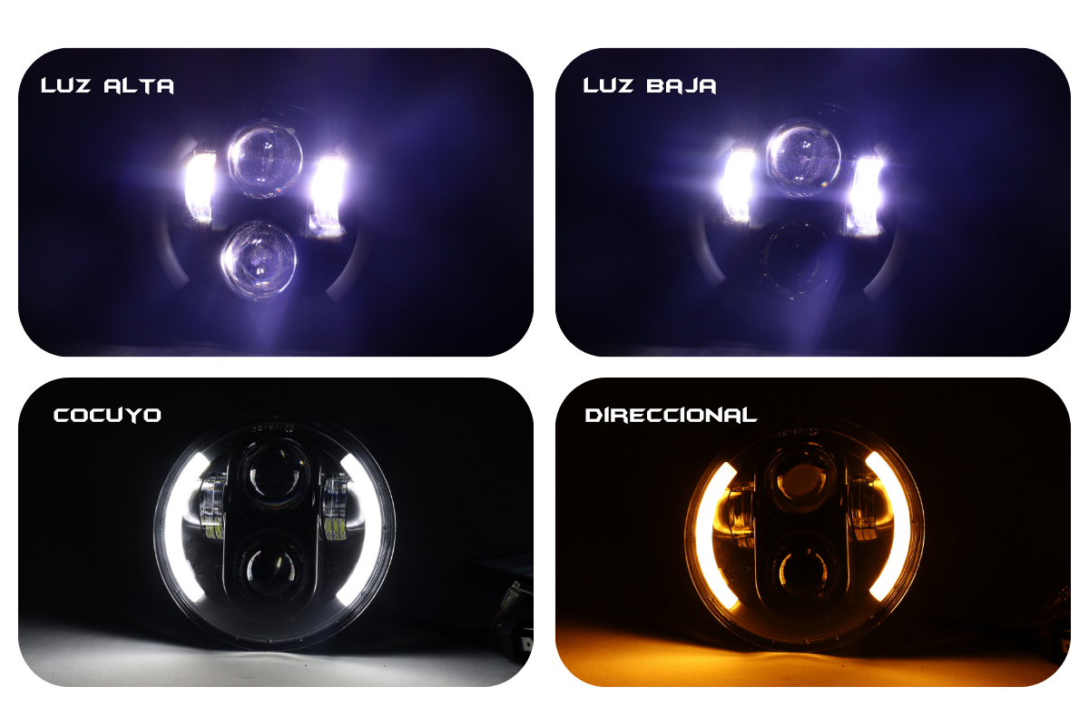 TB-003 FARO de lujo 5" 40w con ojo de angel funcion altas y bajas con direccional - Imagen 2