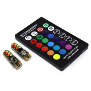 T10 COB-CX12 cocuyo led bayoneta siliconado, multicolor con control.