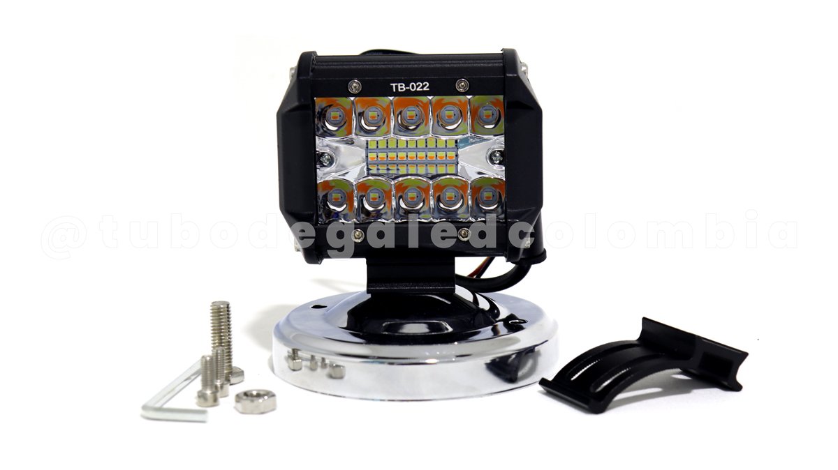 TB-016 W/Y exploradora cuadrada bicolor 20 led funcion fijo y estrober
