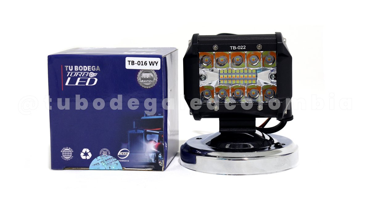 TB-016 W/Y exploradora cuadrada bicolor 20 led funcion fijo y estrober - Imagen 3