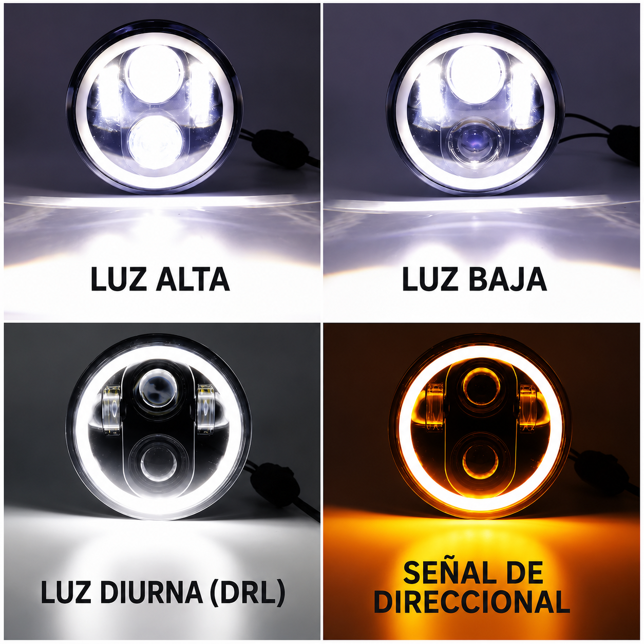 TB-001 FARO de lujo 5" 40w con ojo de angel funcion altas y bajas color blanco amarillo - Imagen 2