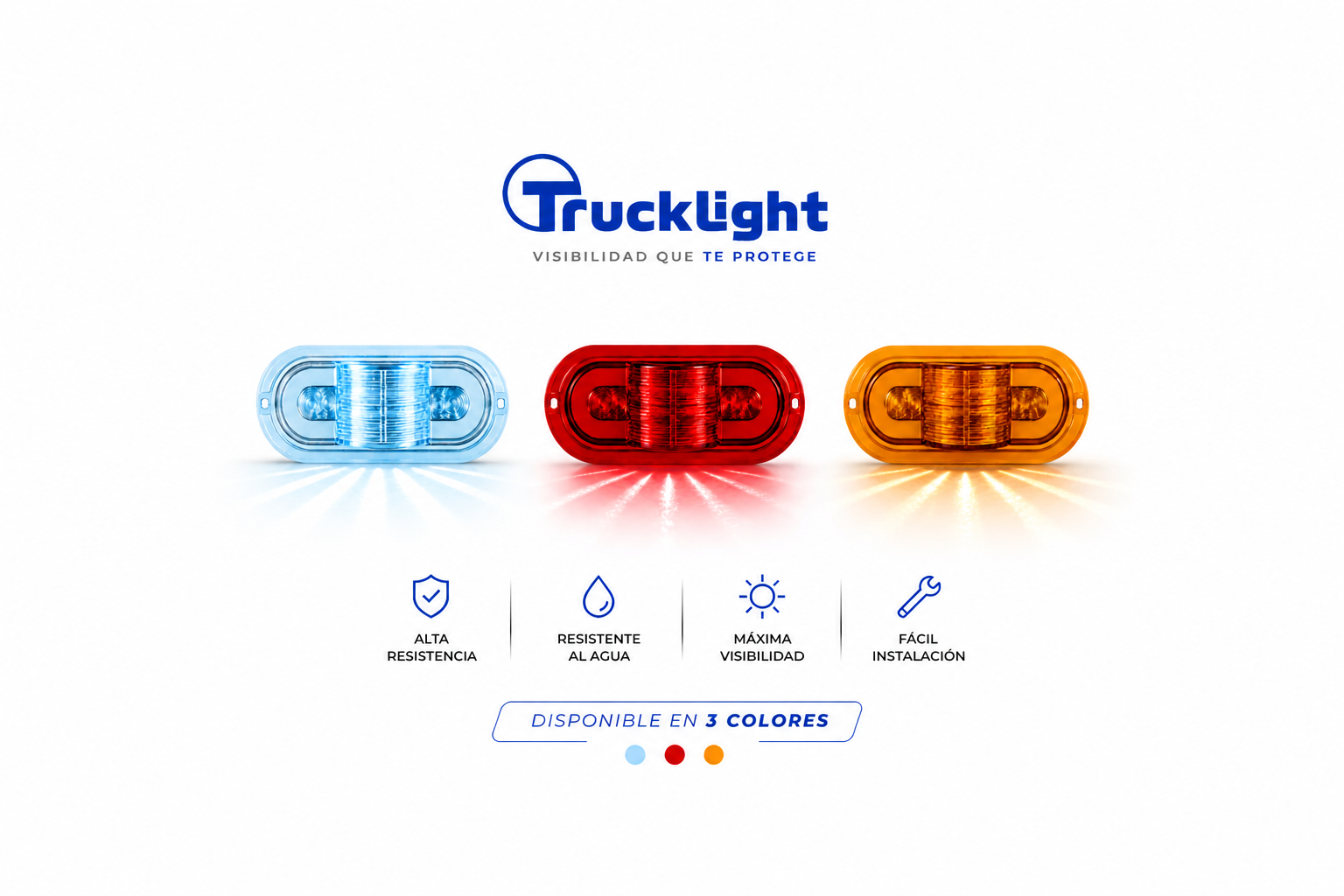 LY-01 UNIDAD LAMPARA LED LATERAL, LUZ AZUL HIELO/ROJA/AMARILLA - Imagen 7