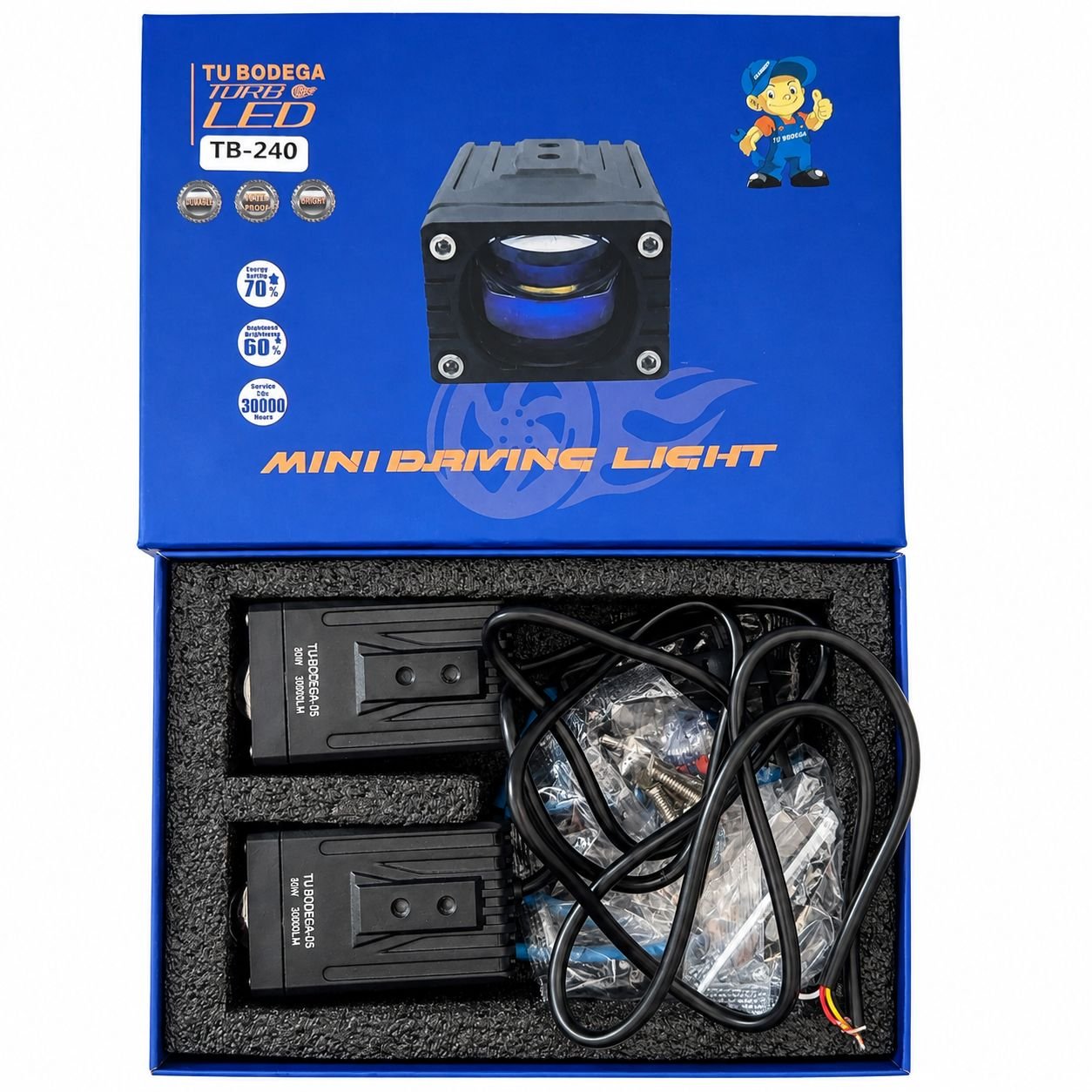 TB-240 PAR EXPLORADORA LED MINNIDRIVING DE ALTA POTENCIA BIFOCAL, SISTEMA DE REFRIGERACIÓN POR DISIPADOR. - Imagen 4