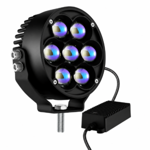 TB-242 PAR EXPLORADORA REDONDA MINIDRIVING DE 7 LUPAS LÁSER, CON LUZ BLANCA Y AMARILLA DE ALTA INTENSIDAD, DISEÑADA PARA OFRECER UNA ILUMINACIÓN POTENTE Y DE MAYOR ALCANCE.